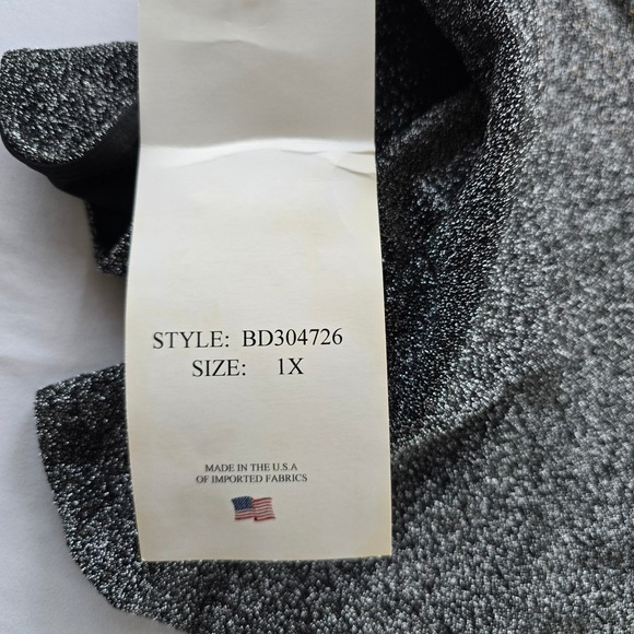 🆕️ Bettie Page Queen of Pin Up Coral Jade Mock Neck Peplum Top 1X Black Sparkle - Picture 8 of 13